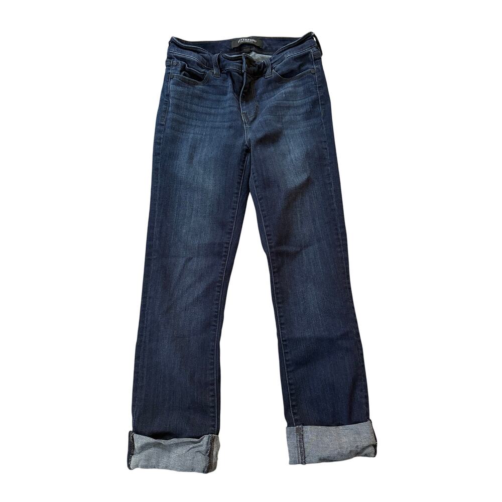 Liverpool Los Angeles Jeans Women's 2/26 The Crop Love Cuffed Dark Wash - Picture 1 of 6
